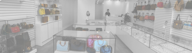 Interior of Richmond Luxury & Loan showcasing designer handbags, fine jewelry, and luxury accessories in a modern, inviting space.